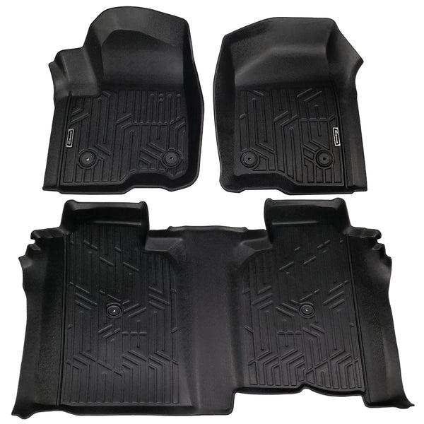 Season Guard Floor Mat Liner, GMC Sierra Denali 1500 Crew Cab 2019-2020 Front and Rear Seat 3pc LeadPro Inc
