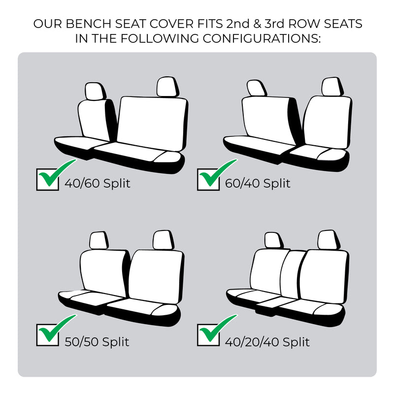 Season Guard SUV Bench Seat Cover - Fits 2nd & 3rd Row SUV Bench Seats, Black LeadPro Inc